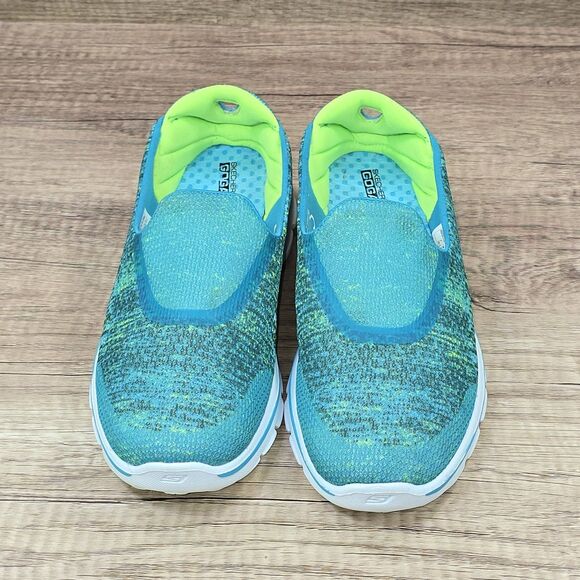 Skechers Go Walk 3 Women's Size 7.5 Teal Slip On Comfort Shoes (14057) - Picture 2 of 9
